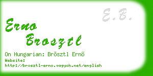 erno brosztl business card